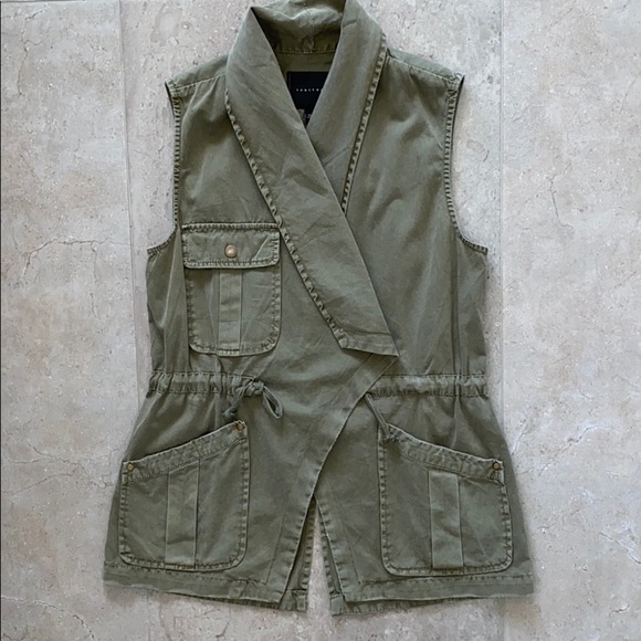 Sanctuary Tie Cargo Vest in Green - Picture 3 of 5